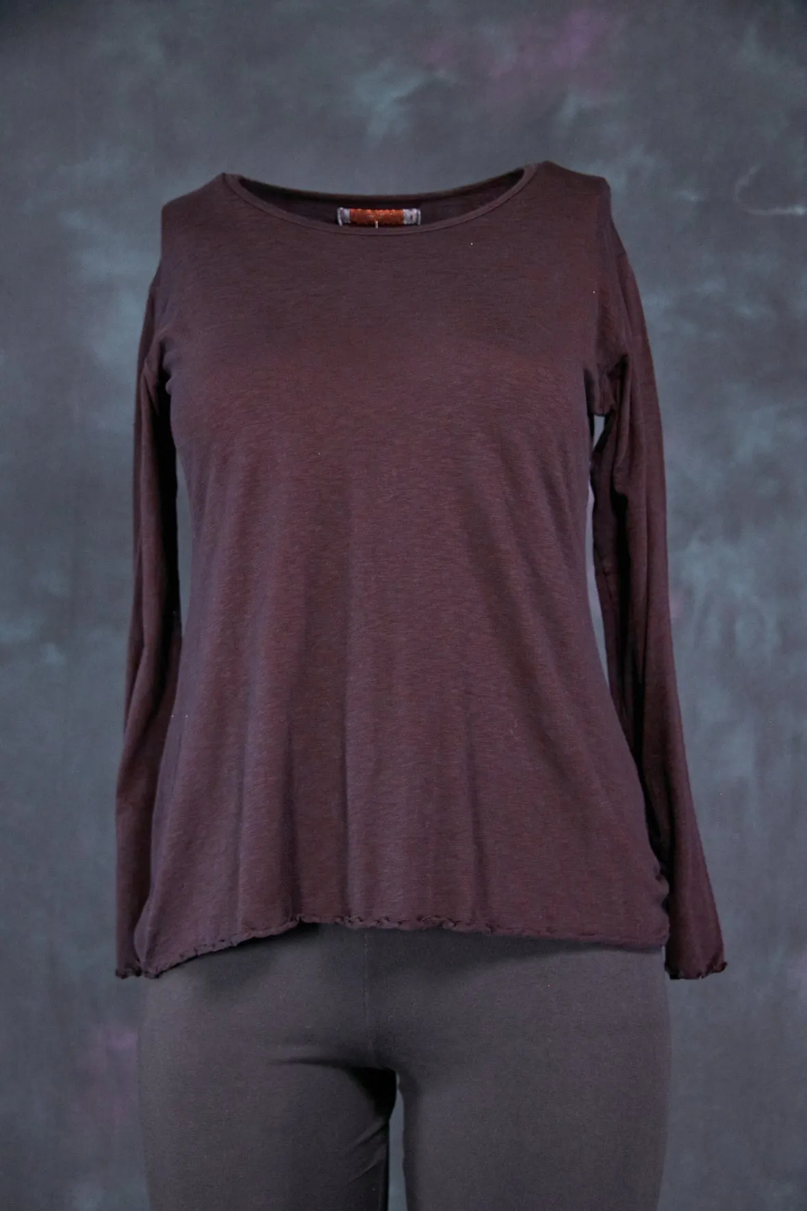 1240-Long Sleeve Layer Tee Black Cherry-U