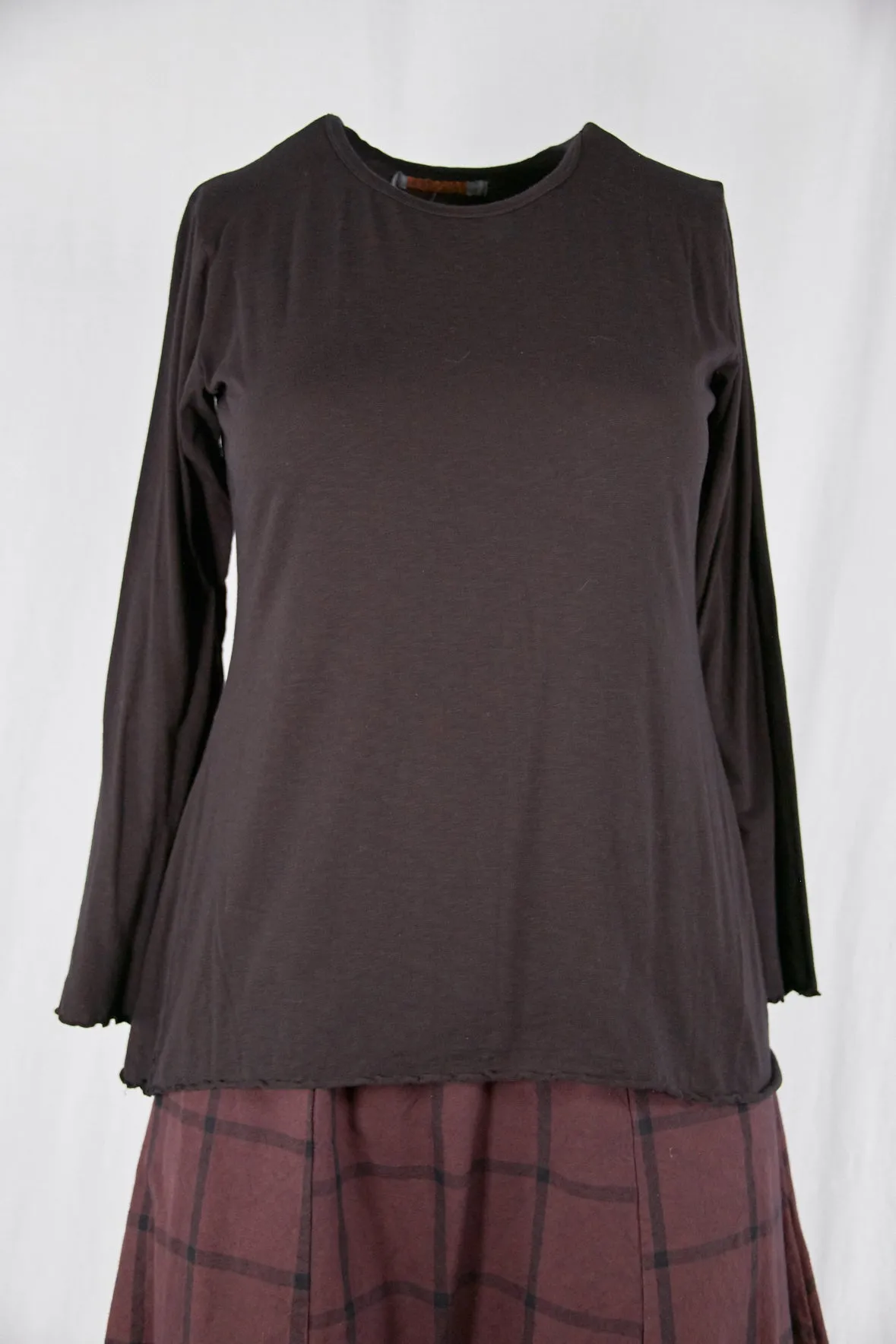 1240-Long Sleeve Layer Tee Black Cherry-U