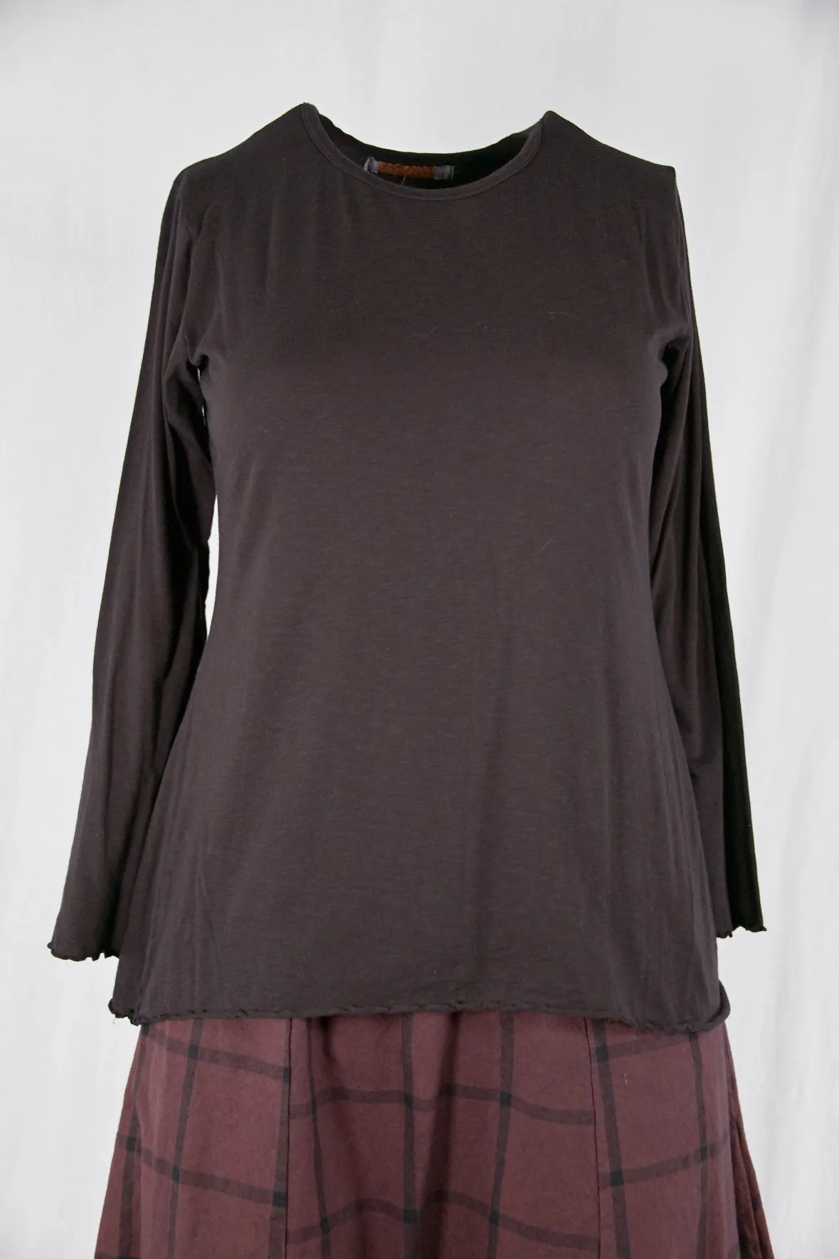 1240-Long Sleeve Layer Tee Black Cherry-U