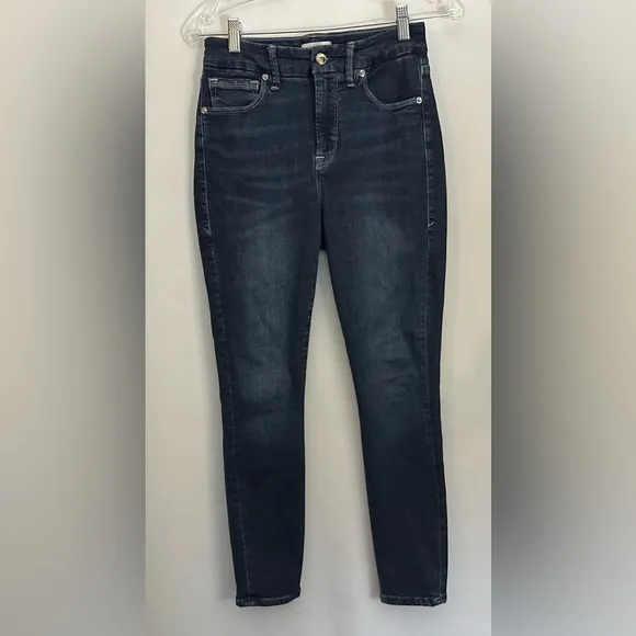 $145 GOOD AMERICAN Jeans Womens Size 2 (26x27) Skinny Straight Stretch Tapered