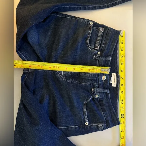 $145 GOOD AMERICAN Jeans Womens Size 2 (26x27) Skinny Straight Stretch Tapered
