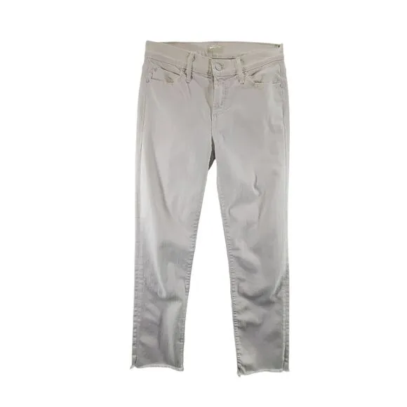 29x27 Mother Jeans The Rascal Ankle Snippet Stayin Alive White Raw Hem Mid Rise