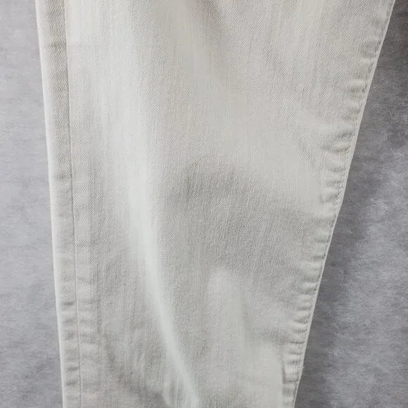 29x27 Mother Jeans The Rascal Ankle Snippet Stayin Alive White Raw Hem Mid Rise