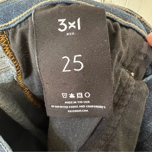 3x1 3 x 1 Skinny Stretch Blue Jeans Size 25