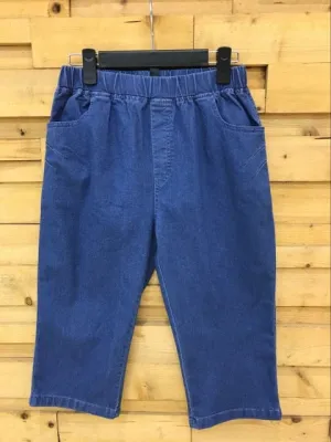 9XL 8XL 7XL Capris Jeans Stretch Denim High Waist