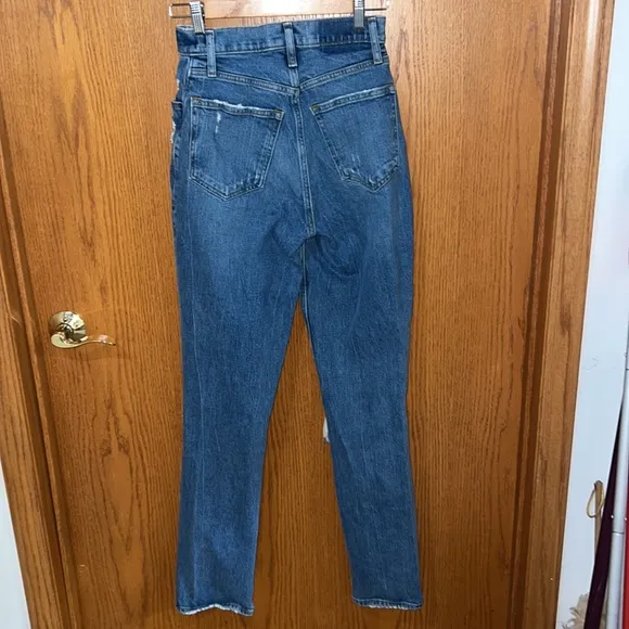 Abercrombie &amp; Fitch - the 90’s Straight High Rise Curve Love Blue Denim Jeans