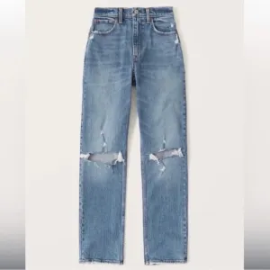 Abercrombie &amp; Fitch - the 90’s Straight High Rise Curve Love Blue Denim Jeans