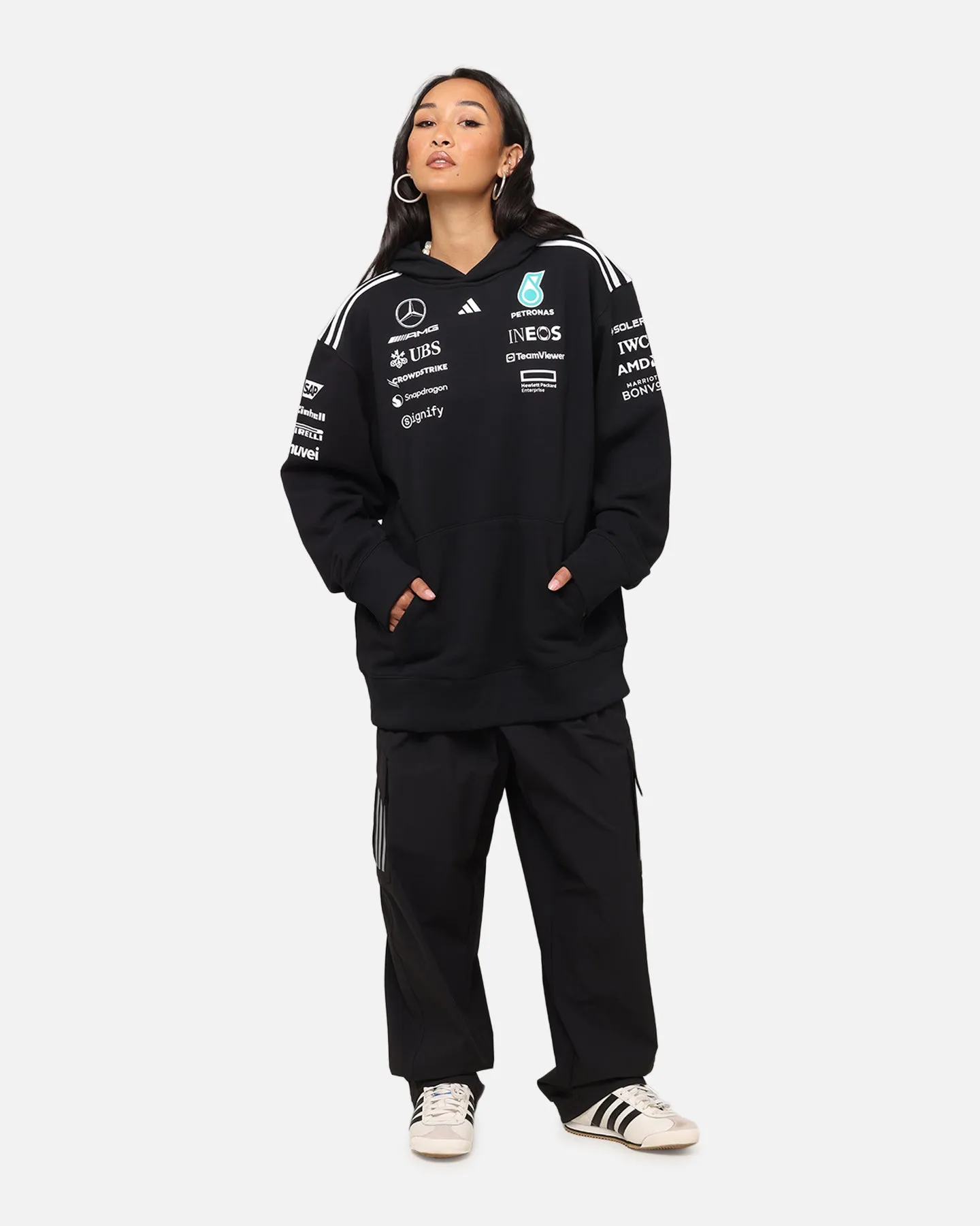 adidas x Mercedes-AMG PETRONAS Formula One F1 2025 Team Hoodie Black/White