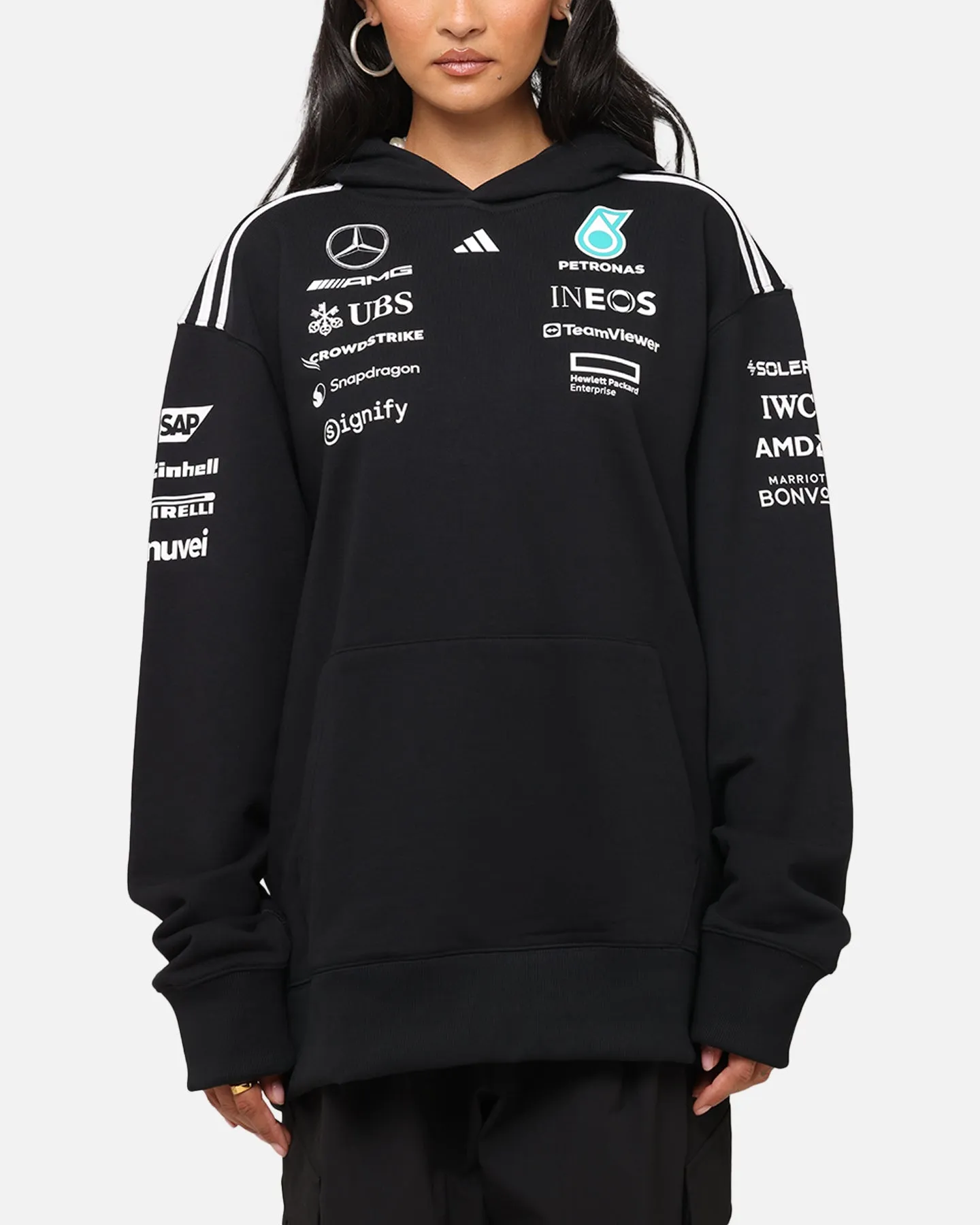 adidas x Mercedes-AMG PETRONAS Formula One F1 2025 Team Hoodie Black/White