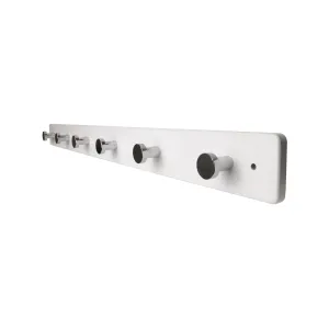 Adoored 95cm White 6 Chrome Hook Hat And Coat Rack