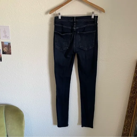Agolde High Rise Sophie Skinny Jeans Vacant Indigo Dark Blue Stretch Denim