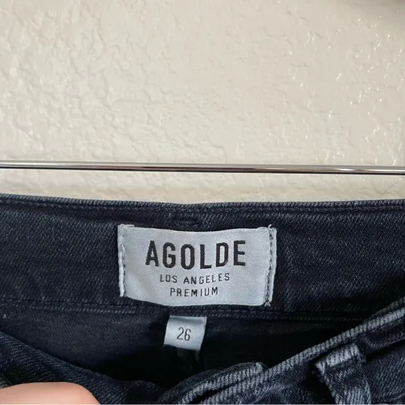 Agolde High Rise Sophie Skinny Jeans Vacant Indigo Dark Blue Stretch Denim