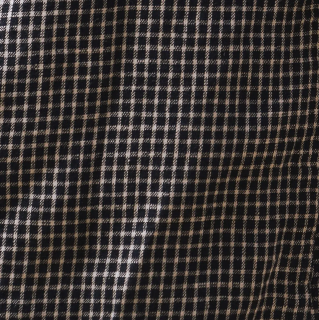 Amber - Linen Jacket in Dark Navy Checks