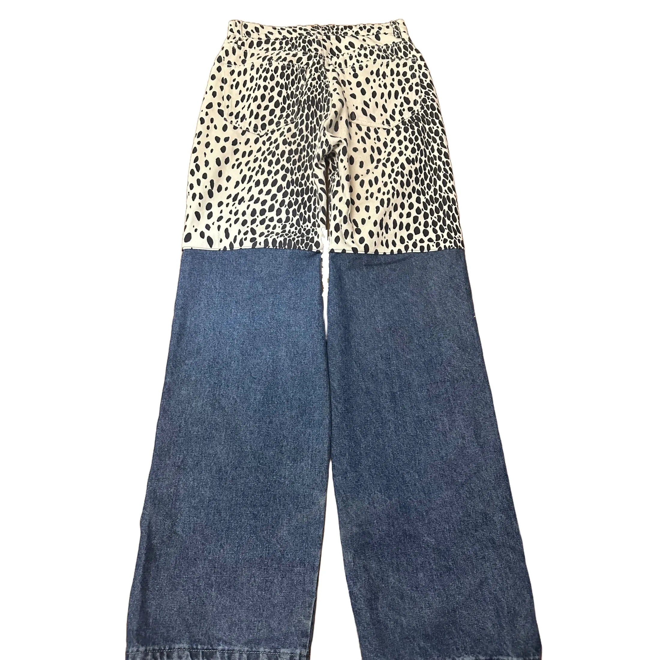 Animal Print Denim Jeans with Eyes