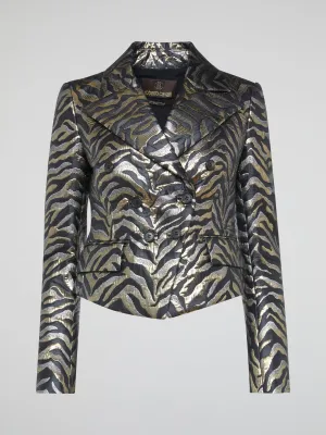 Animal Print Leather Blazer