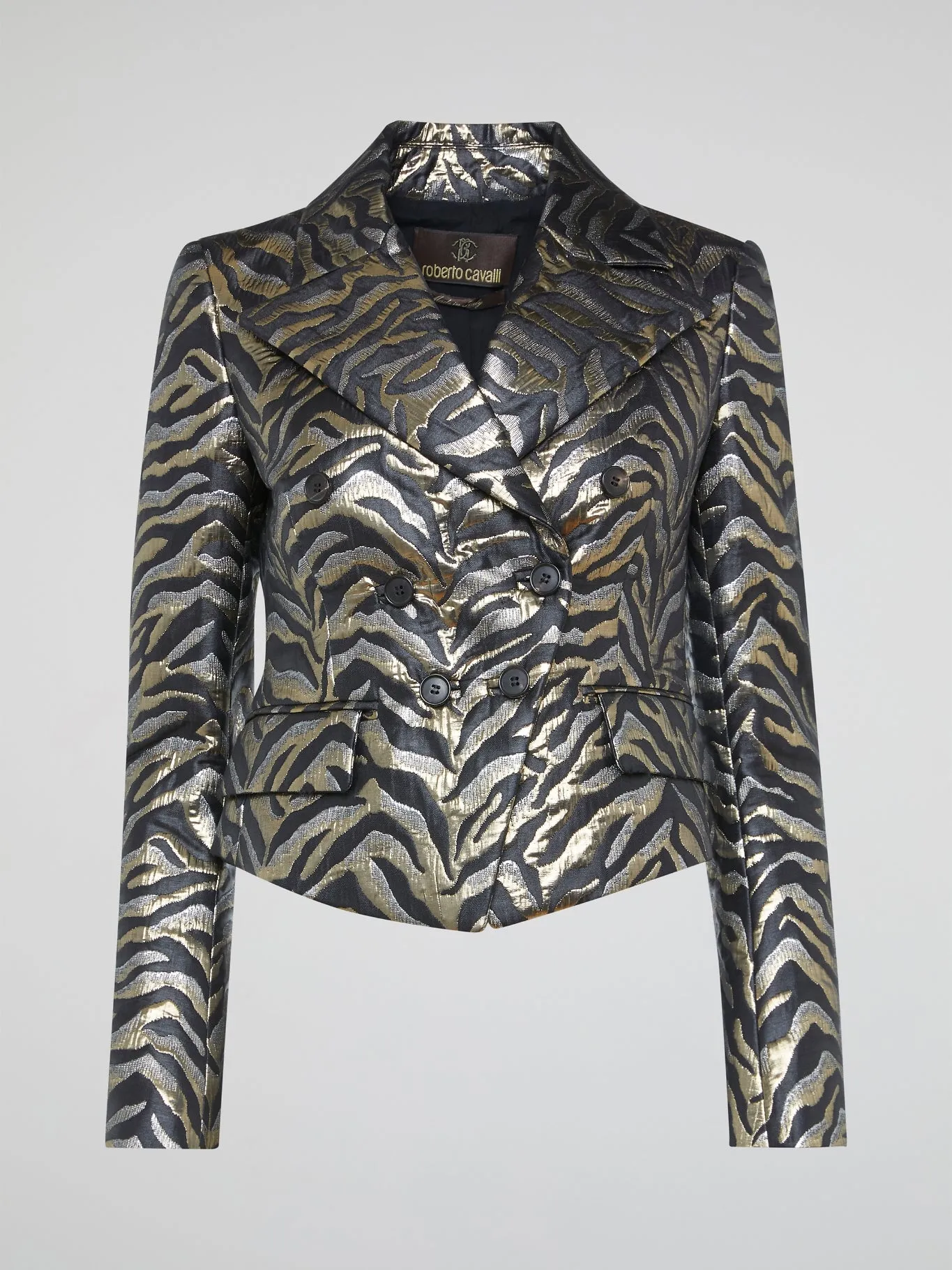 Animal Print Leather Blazer