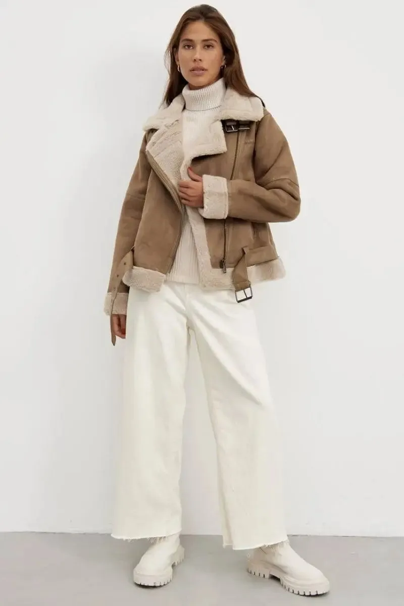 Arabella - Practical Zip Pockets and Fitted Belt Woman's Winter Jacket