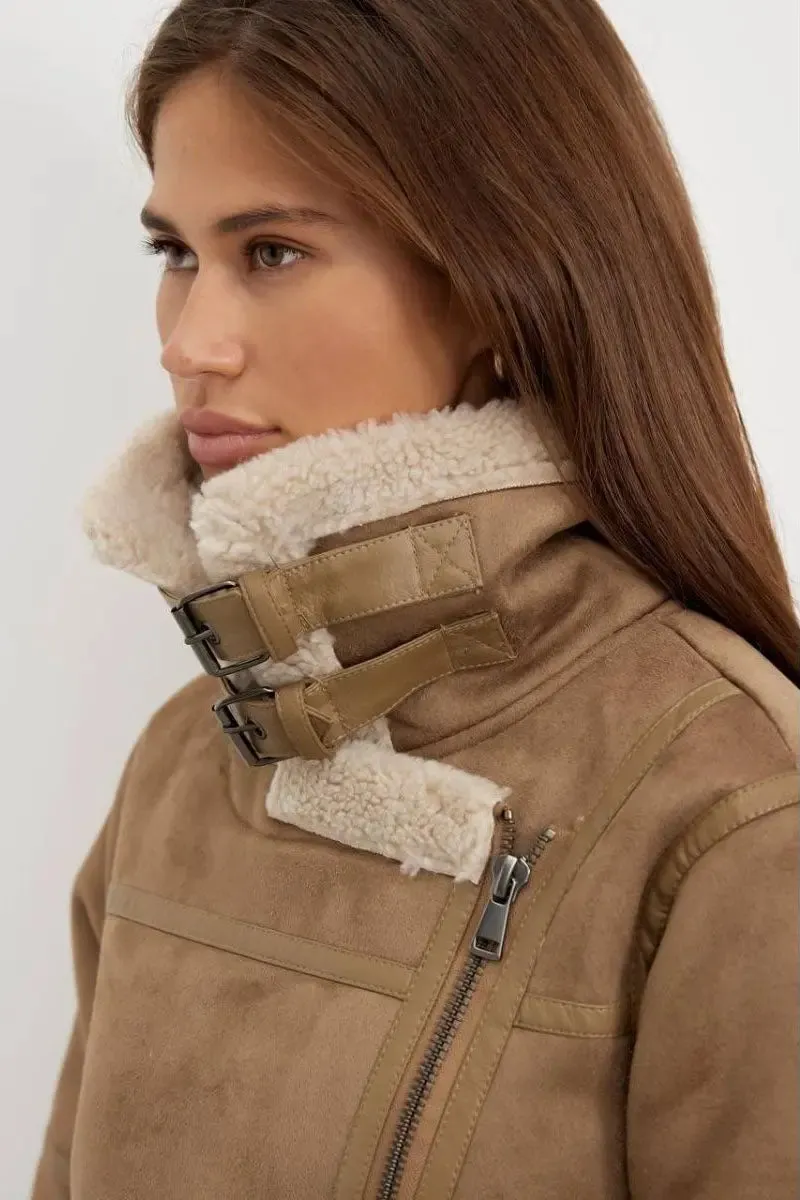 Arabella - Practical Zip Pockets and Fitted Belt Woman's Winter Jacket