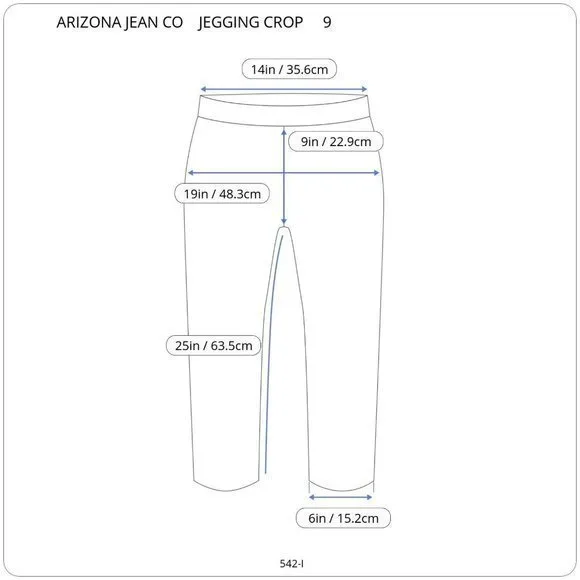 Arizona‎ Jean Co Jegging Crop Jeans Acid Wash Stretch 9