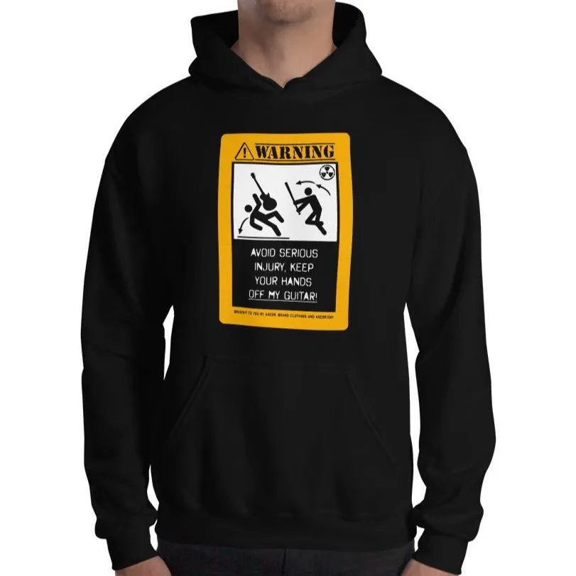Axe Dr. "Warning, Avoid Serious Injury" Funny Guitar Hoodie