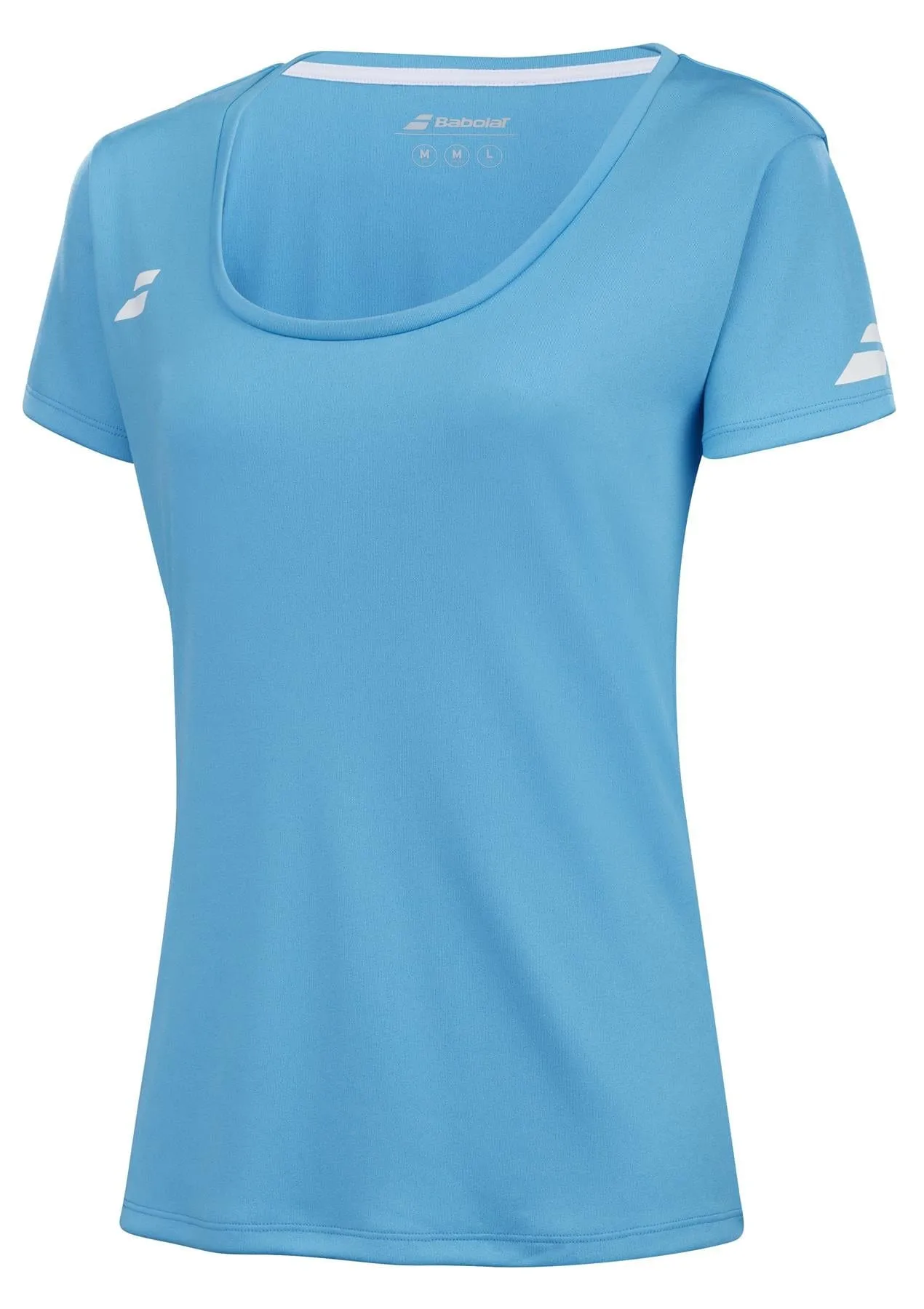 Babolat Play Womens Badminton Cap Sleeve Top - Cyan Blue
