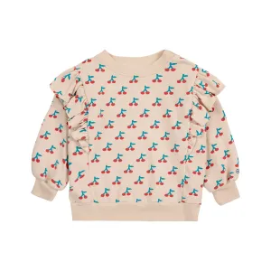 Baby Cherry All Over Ruffle Sweatshirt