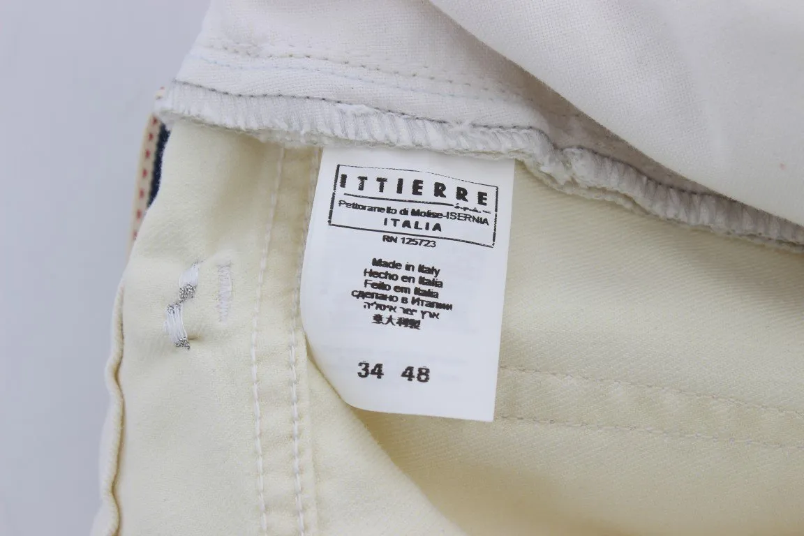 Beige Cotton Stretch Regular Fit Jeans