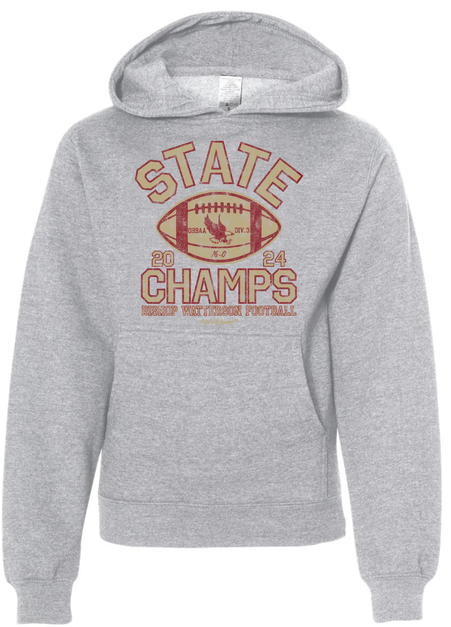 BISHOP WATTERSON FOOTBALL STATE CHAMPS GRAY HOODIE