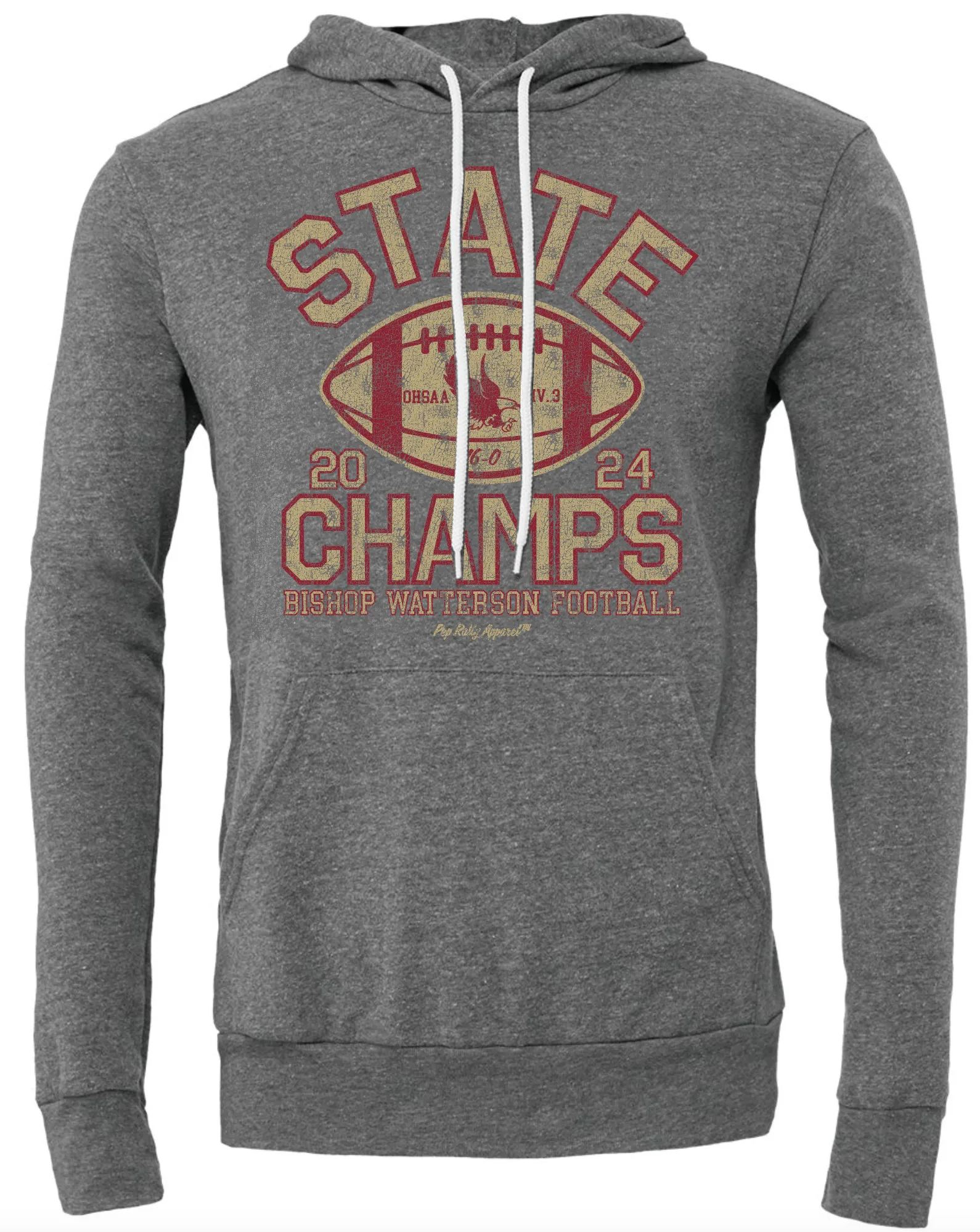 BISHOP WATTERSON FOOTBALL STATE CHAMPS GRAY HOODIE