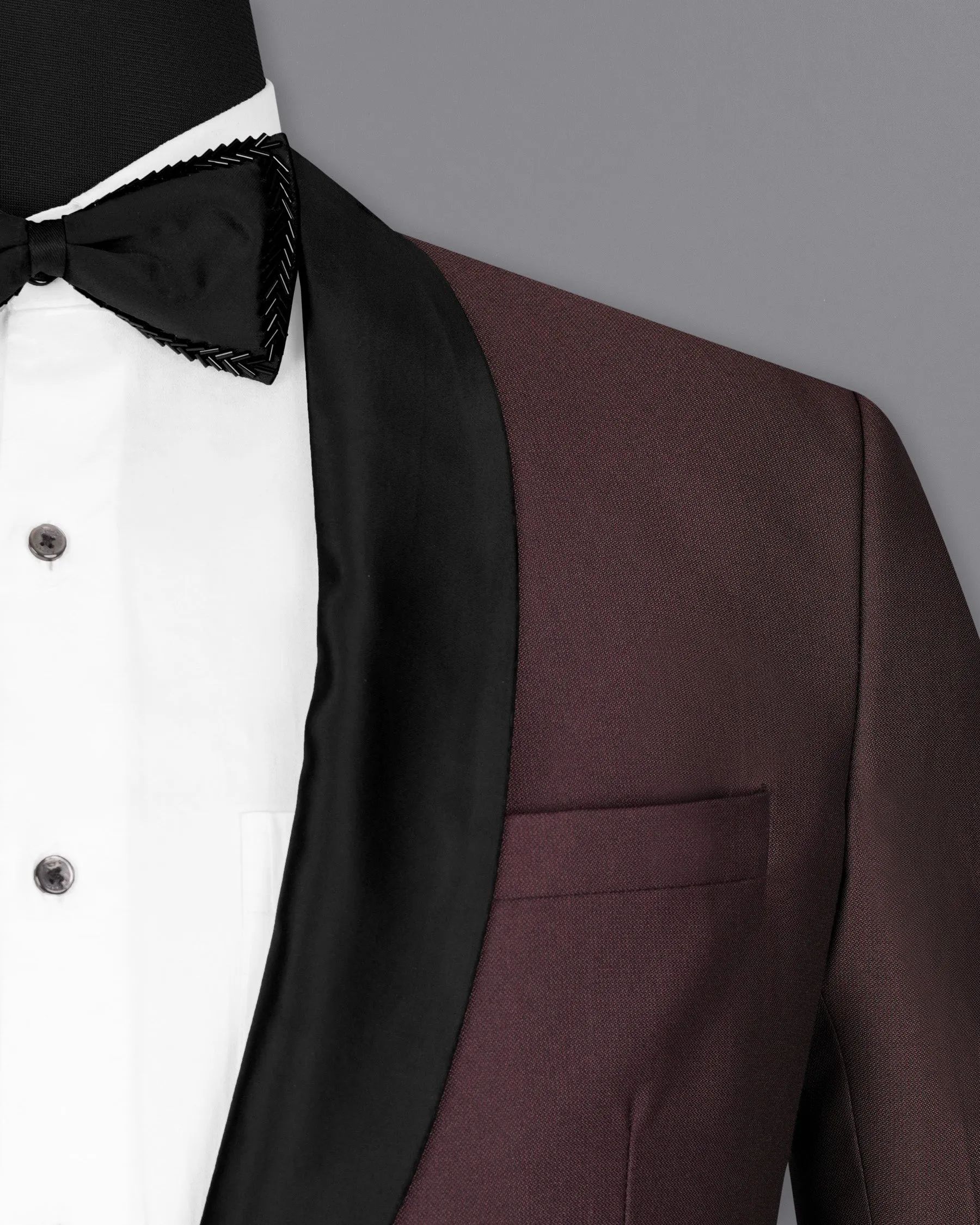 Bistre Wine Tuxedo Blazer
