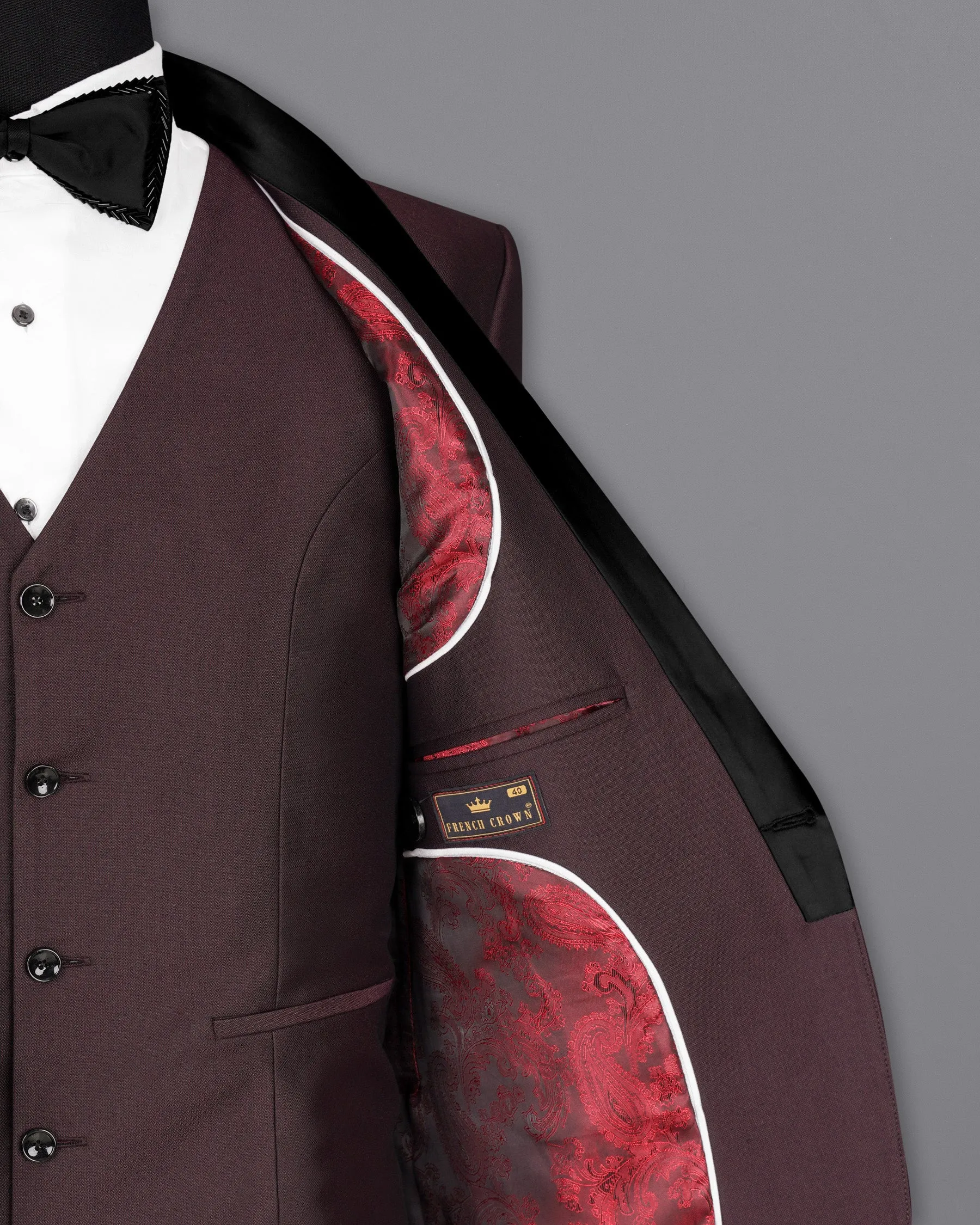 Bistre Wine Tuxedo Blazer