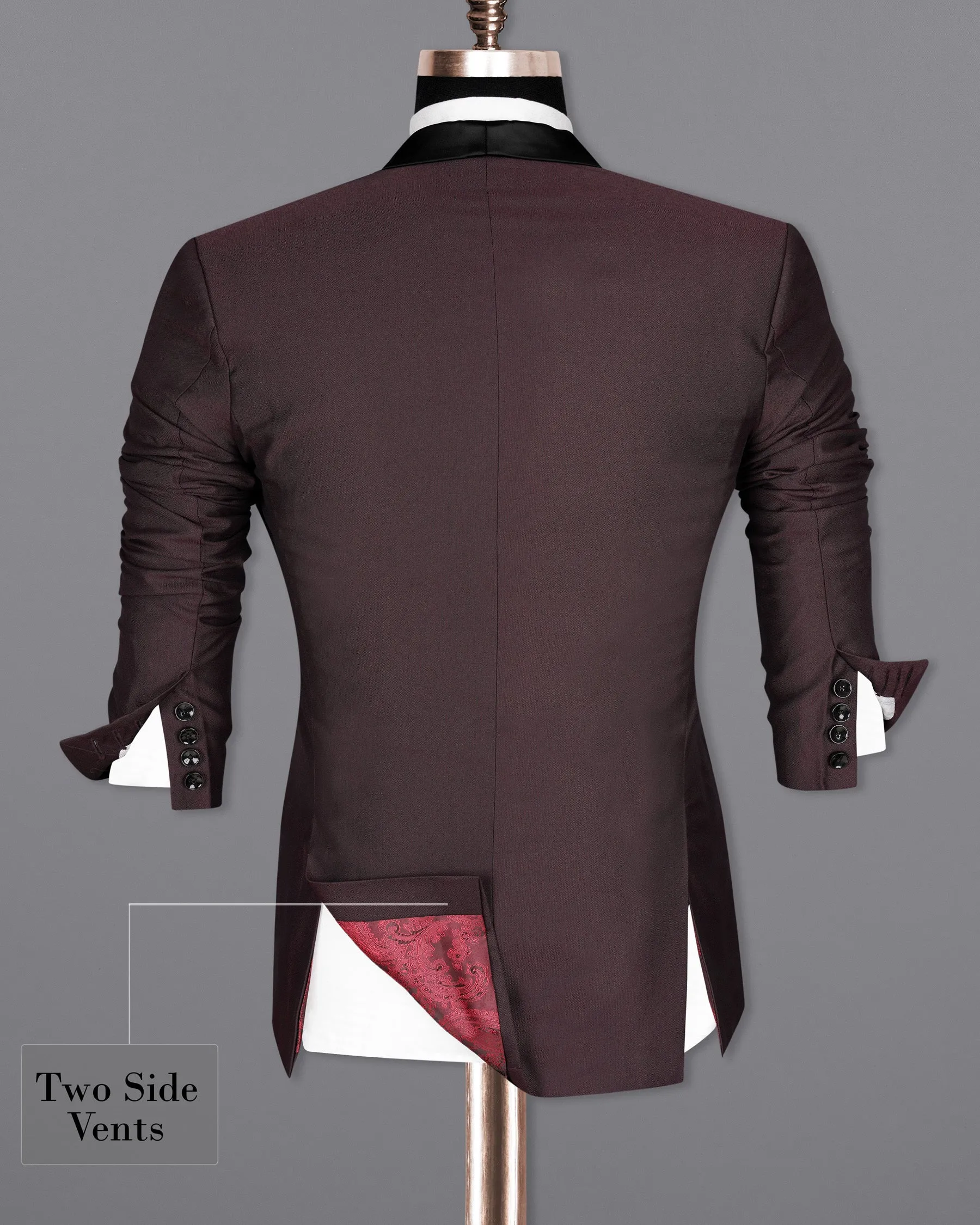 Bistre Wine Tuxedo Blazer