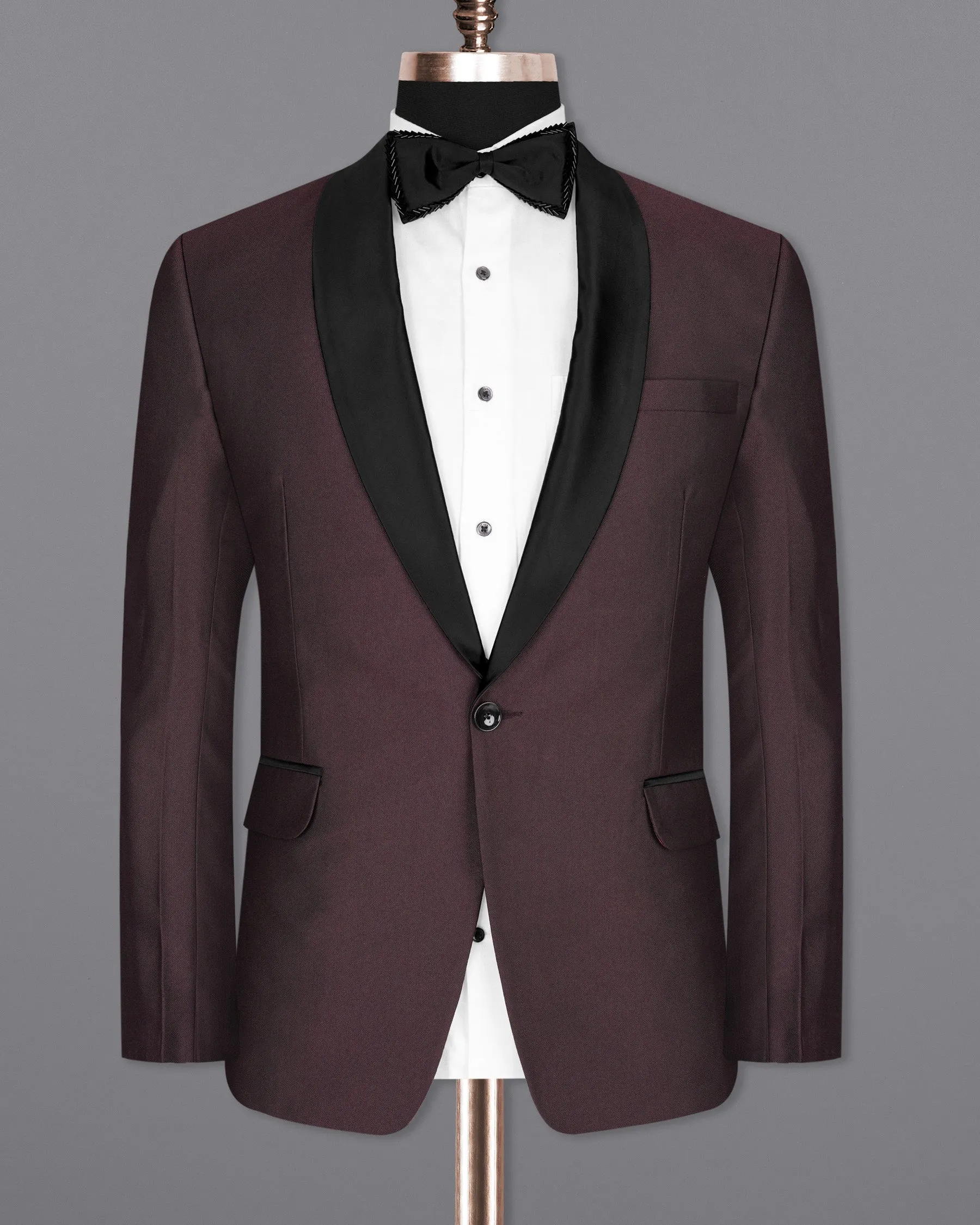 Bistre Wine Tuxedo Blazer
