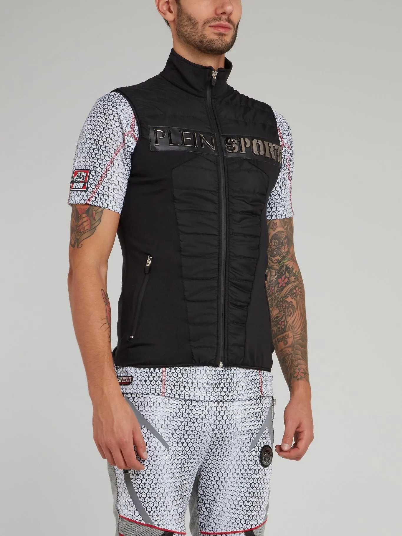 Black Quilted Jogging Vest