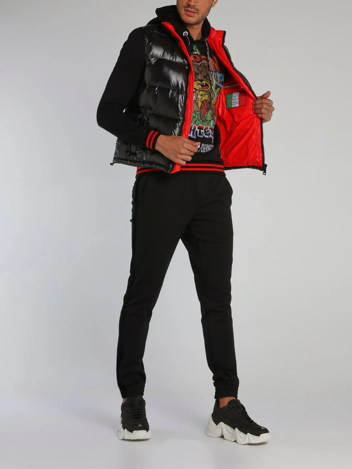 Black Space Plein Puffer Vest