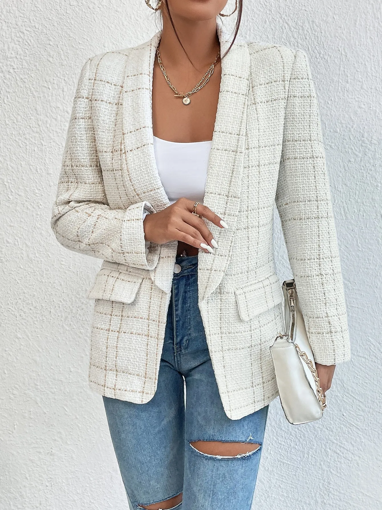 Blazer de Cuadros Raffinéa - Cherry Vibes