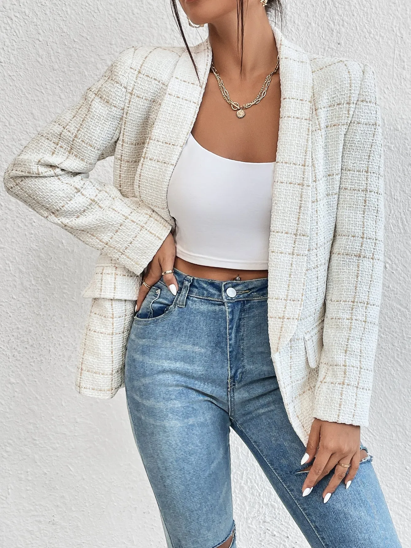 Blazer de Cuadros Raffinéa - Cherry Vibes