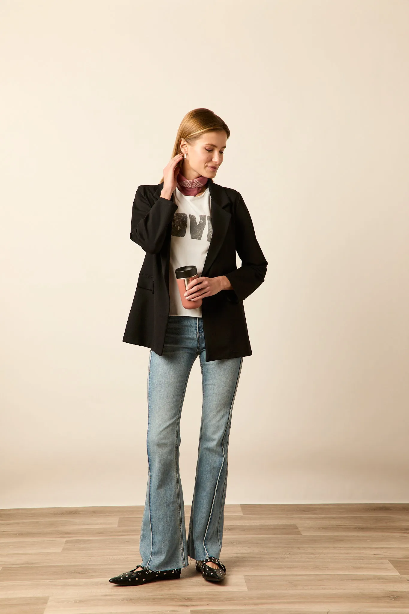 Blazer sastre larga negro