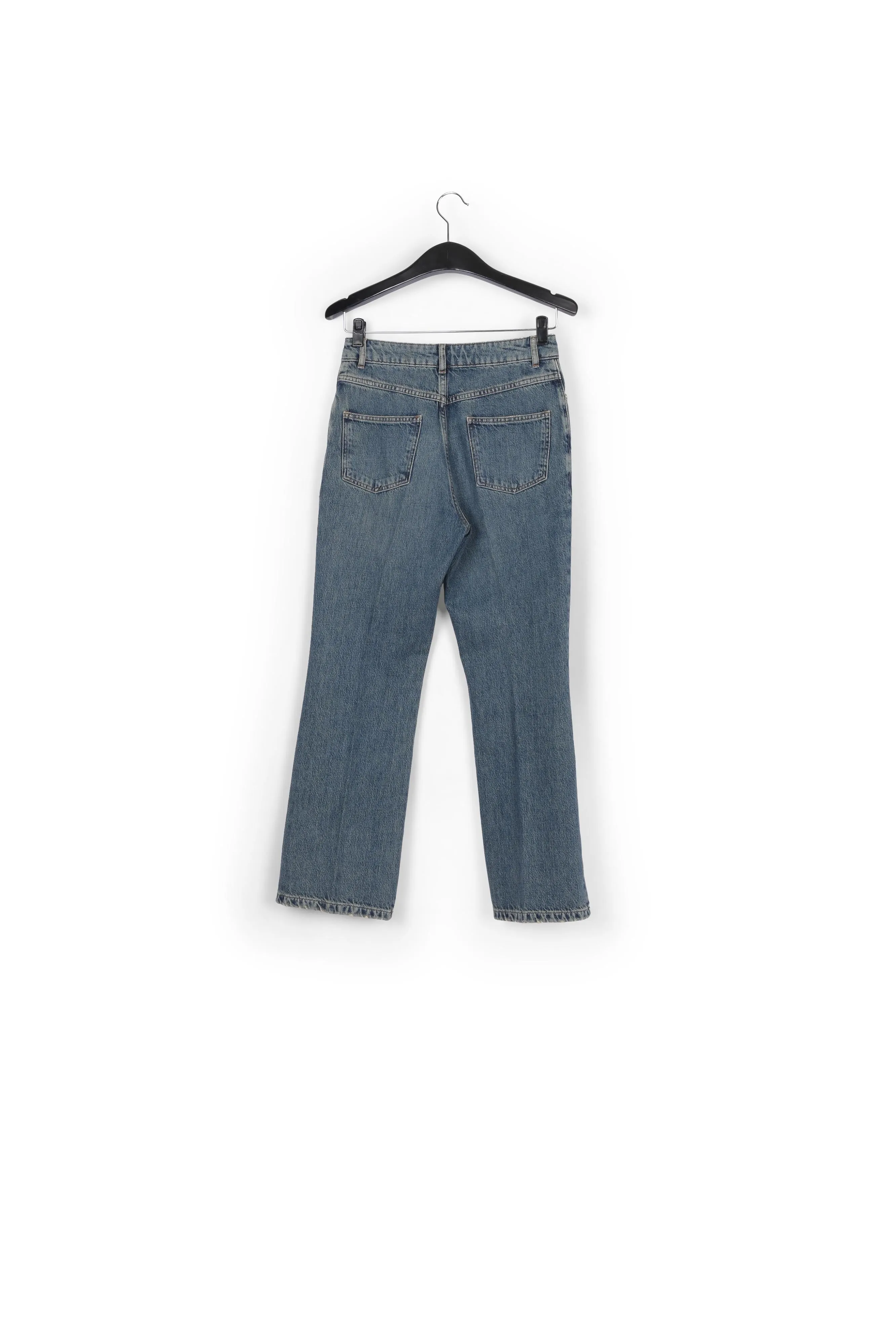 Blue cotton-stretch flared-fit jeans