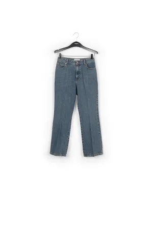 Blue cotton-stretch flared-fit jeans