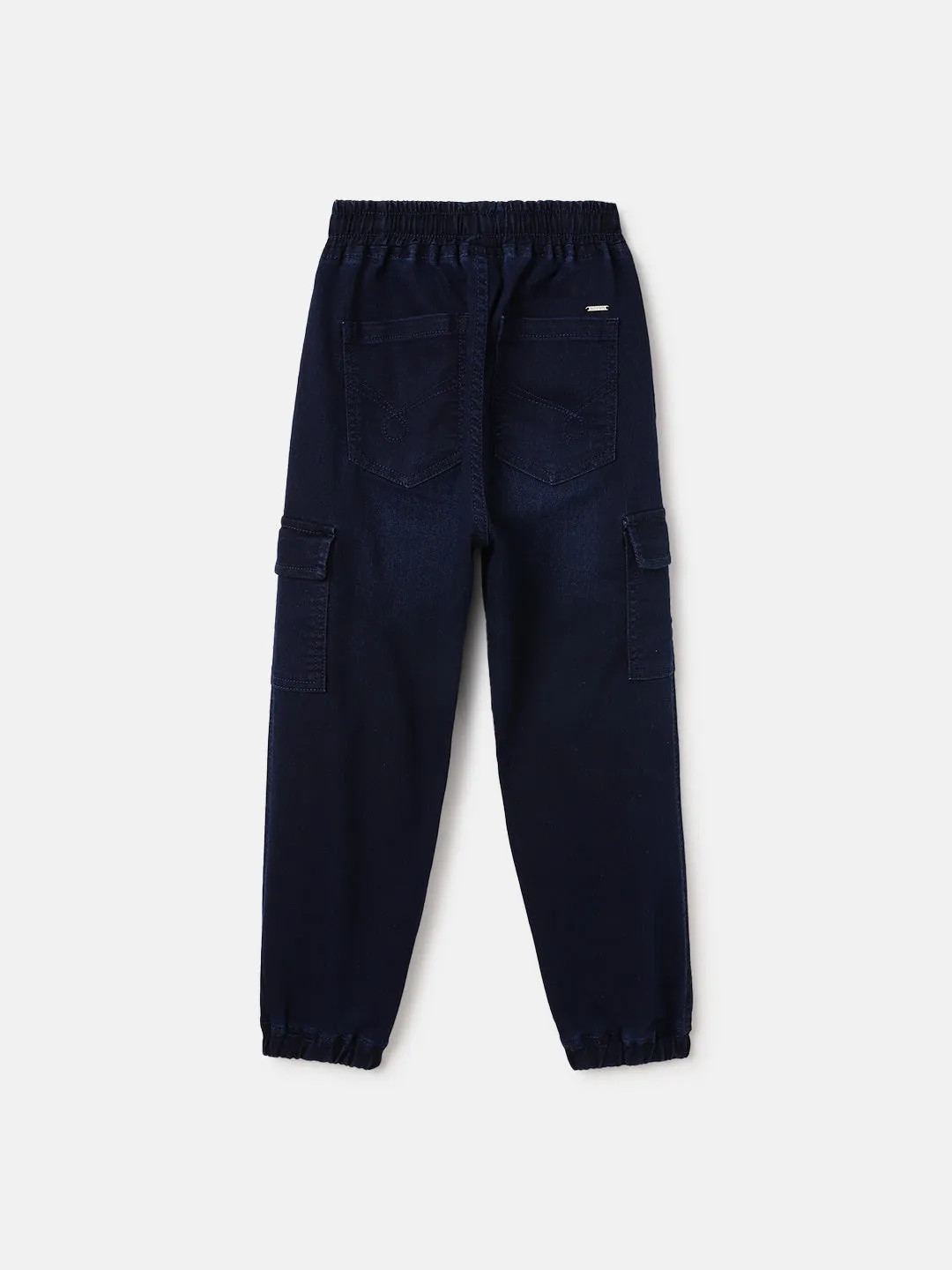 Blue Giraffe Kids Blue Jogger Fit Solid Jeans