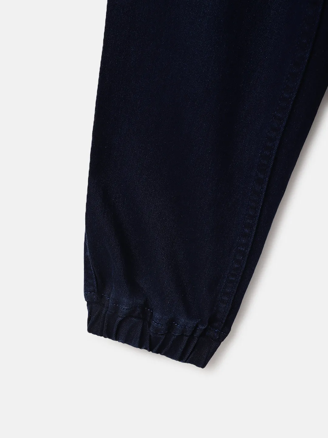 Blue Giraffe Kids Blue Jogger Fit Solid Jeans