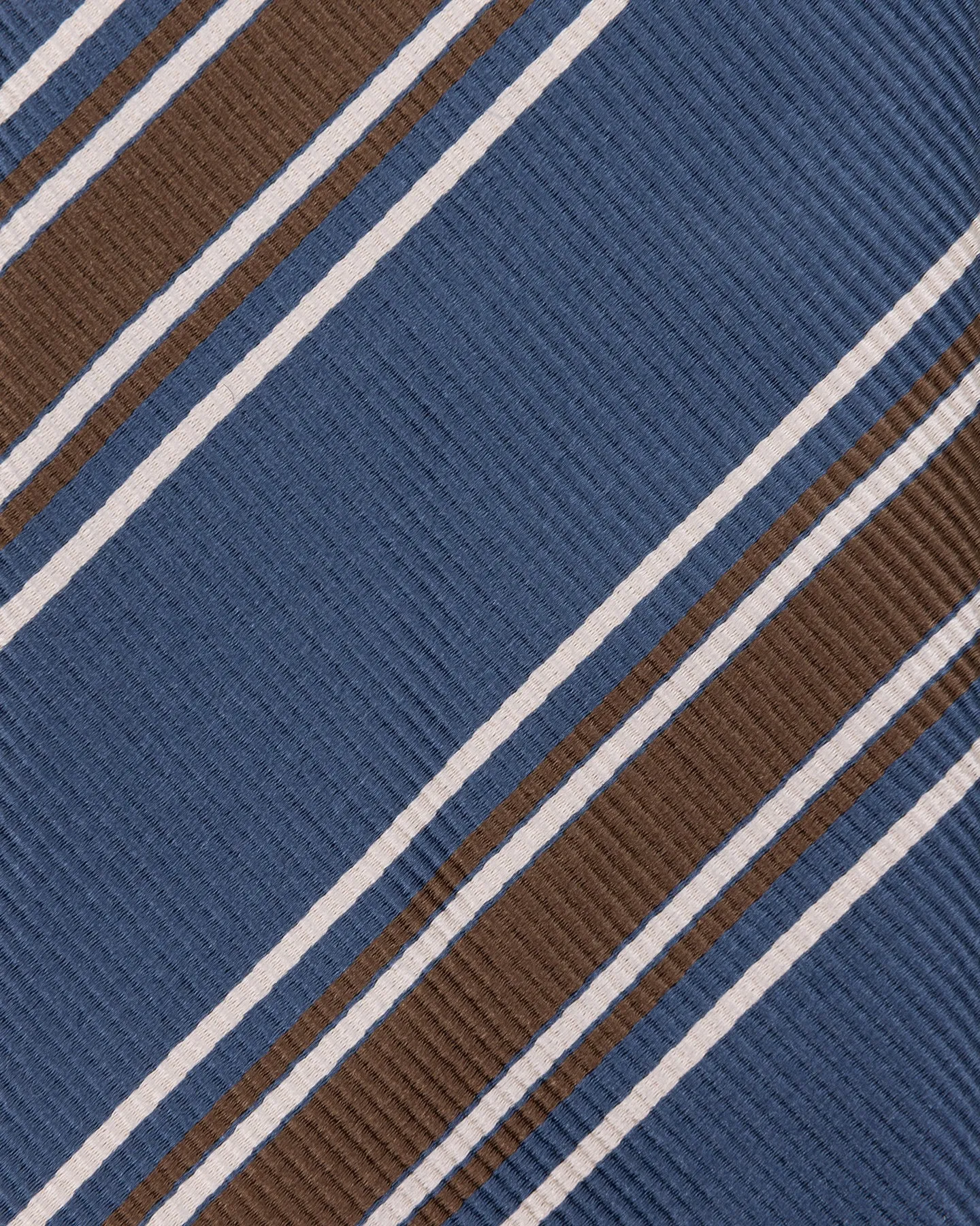 Blue-Grey Brown Regimental Stripe Silk Cotton Tie