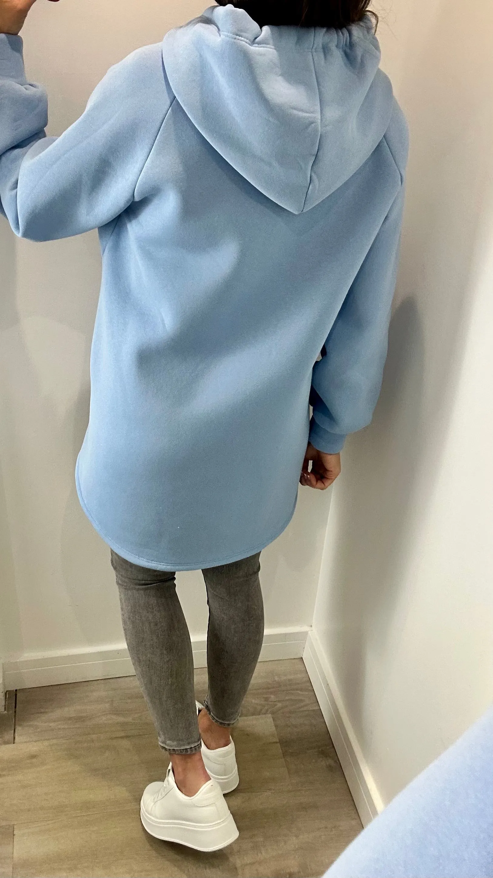 BLUE LEOPARD DRAWSTRING HOODIE