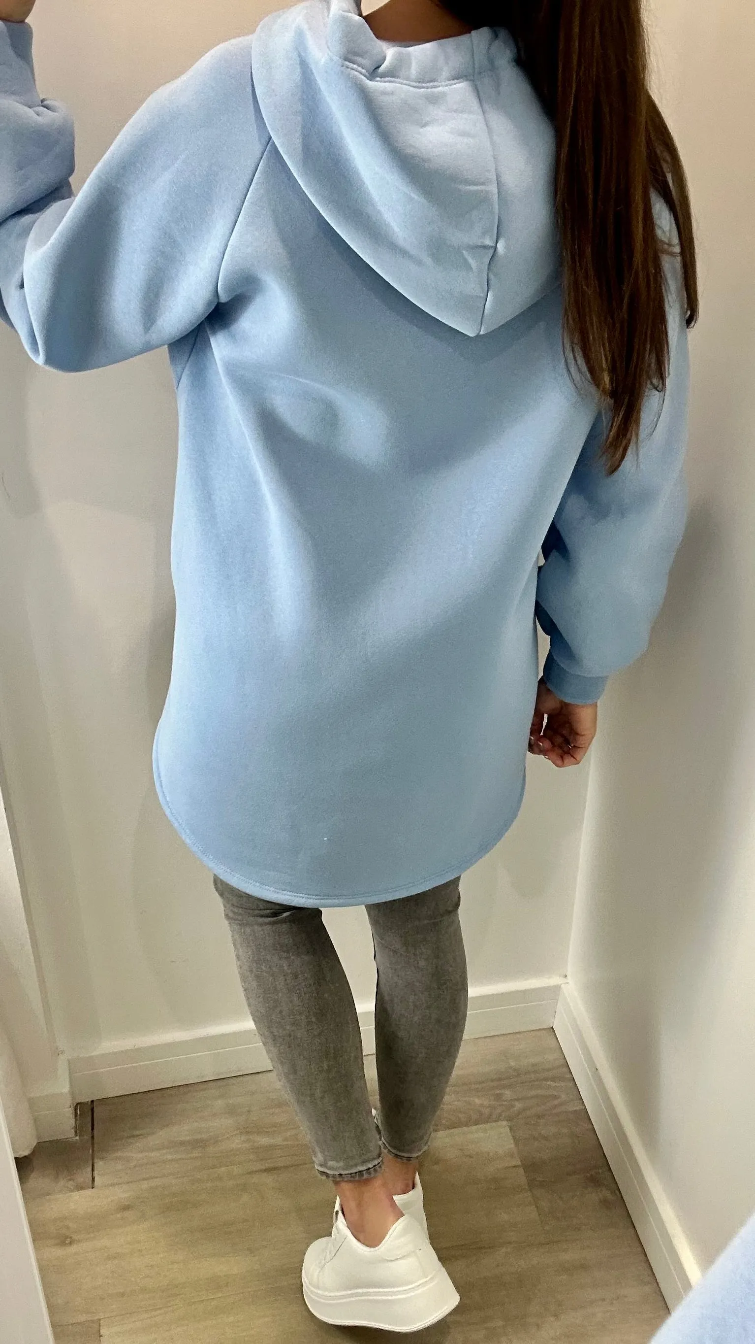 BLUE LEOPARD DRAWSTRING HOODIE