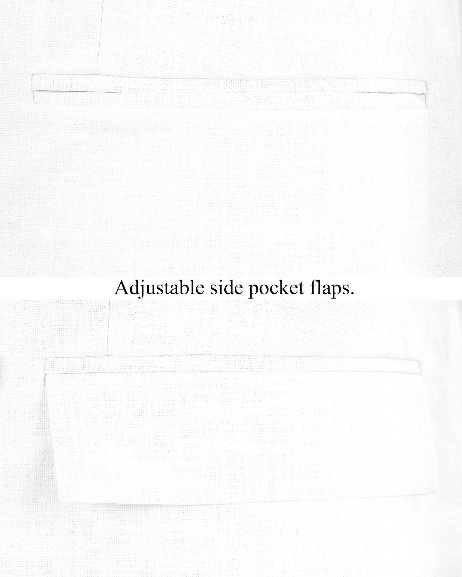 BRIGHT WHITE LUXURIOUS LINEN BANDHGALA/MANDARIN PERFORMANCE BLAZER