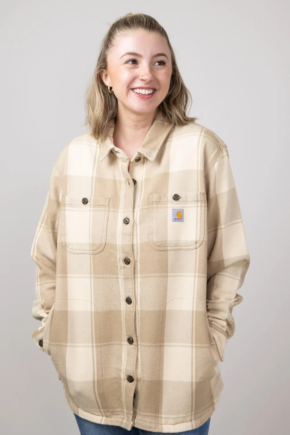 Carhartt Loose Fit Twill Shirt Jacket for Women in Oat Milk | 106450-A16