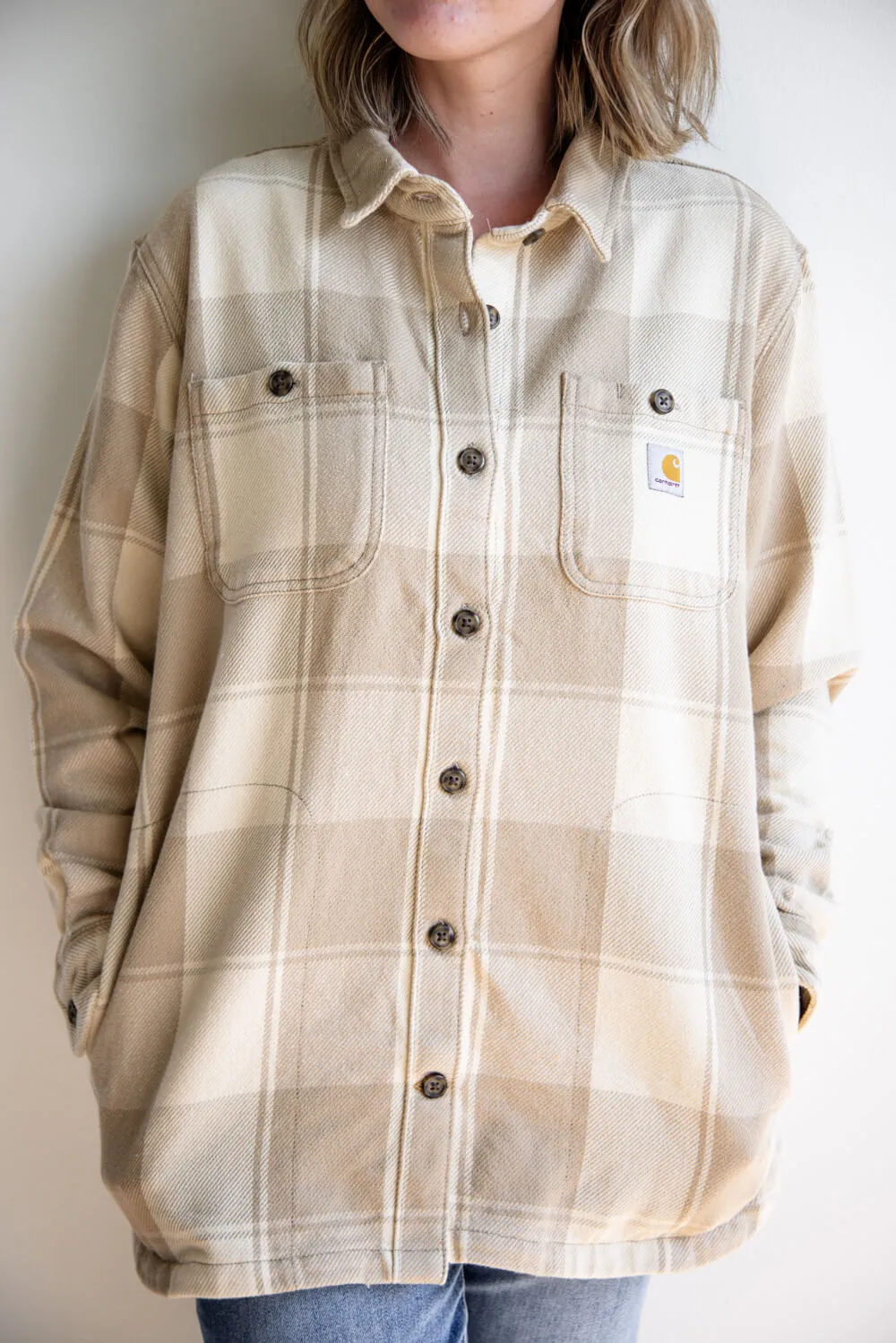 Carhartt Loose Fit Twill Shirt Jacket for Women in Oat Milk | 106450-A16