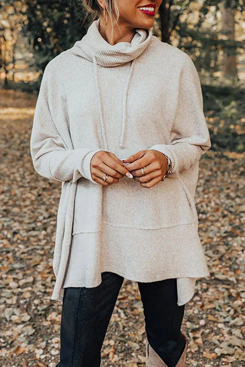 Casual Solid Solid Color Turtleneck Tops