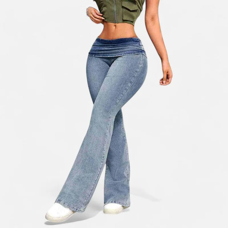 Casual Stretch High Waist Bootcut Jeans